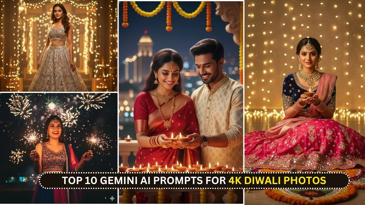 Gemini AI Prompts के साथ सजाएँ अपना Diwali Look – बनाएं Realistic और Stylish Photos Viral!